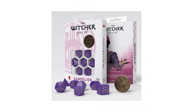 The Witcher Dandelion Viscount De Lettenhove Dice Set Purple And Gold Sp