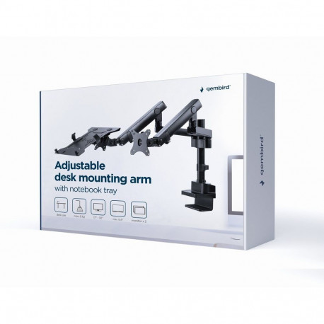 Monitor Arm - Gembird Ma-da3, Gray