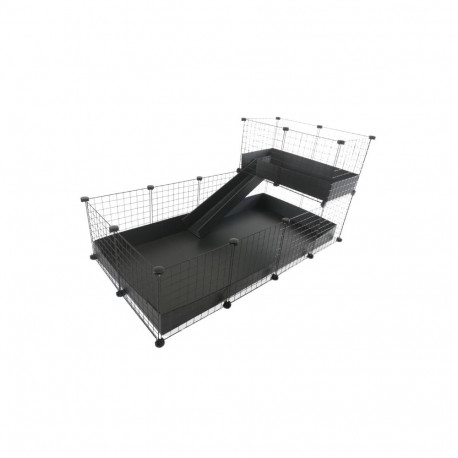 Aquarium - C&c Modular Cage 4x2 + Loft 2x1 With Black Ramp