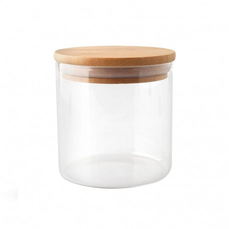 JAR STORAGE ROUND GLAS W BAMBO LID 0.5L