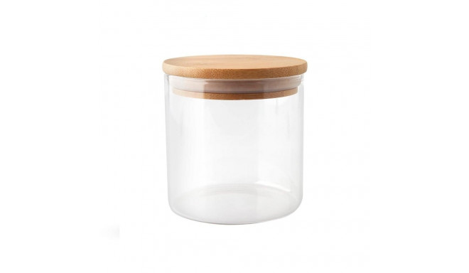 JAR STORAGE ROUND GLAS W BAMBO LID 0.5L
