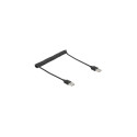DeLOCK Coiled Cable EASY-USB 2.0 Type-A male to EASY-USB Type-A male 0.5 m to 0.8 m black