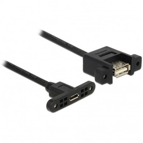 DeLOCK USB 2.0 Micro-B/A, 0.25m USB cable Micro-USB B USB A Black