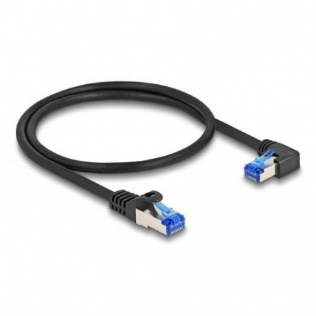 DeLOCK RJ45 Network Cable Cat.6A S/FTP straight / right angled 0.5 m black