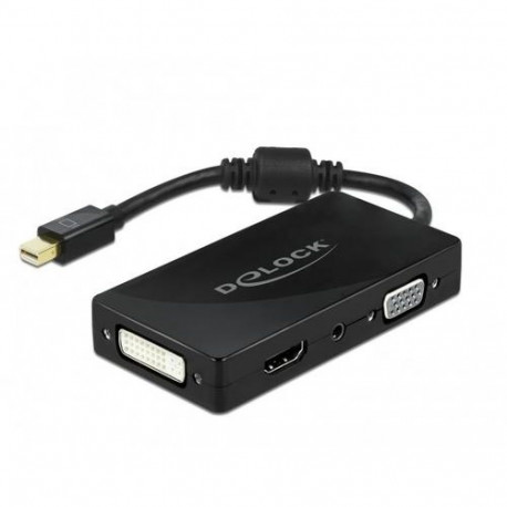 DeLOCK Mini DisplayPort 1.2 Adapter to VGA / HDMI / DVI / Audio female 4K Passive black