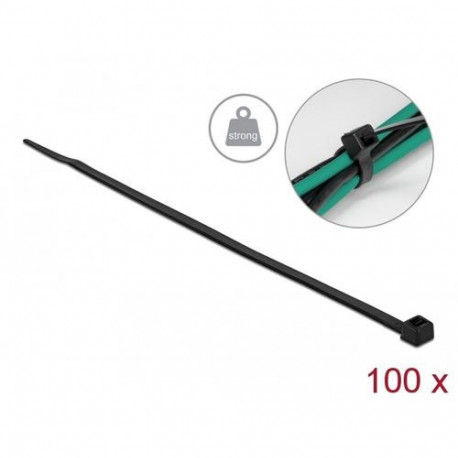 DeLOCK Cable tie with high tensile strength L 200 x W 4.8 mm black 100 pieces
