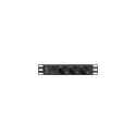 POWER DISTRIBUTION UNIT (PDU) 10" LANBERG 1U 16A 2M 3X SCHUKO OUTLETS BLACK