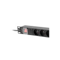 POWER DISTRIBUTION UNIT (PDU) 19" LANBERG 1U 16A 2M 8X FRENCH OUTLETS BLACK