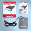 CARD READER FLAT SMARTCARD/ID/USB2.0 1.3M CRE-SM3T AXAGON