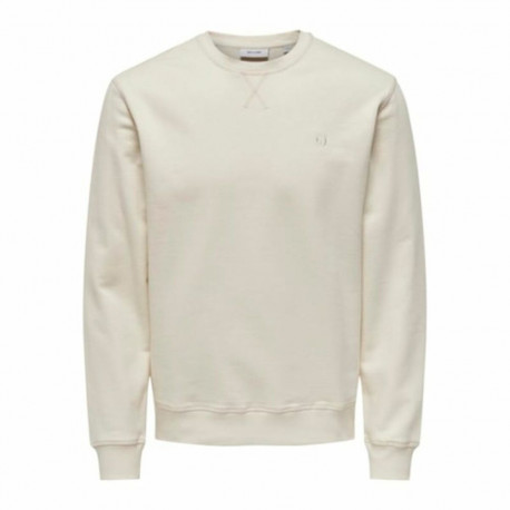 Dressipluus ilma kapuutsita, meeste Only & Sons Onsdan Unshed Reg Crew Neck Valge - L