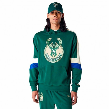Dressipluus kapuutsiga, meeste New Era COLOUR BLOCK OS Milwaukee Bucks - M