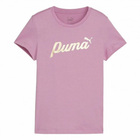 Laste Lühikeste varrukatega T-särk Puma Essentials+ Script Metallic G - 11-12 aastat