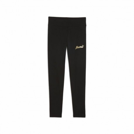 Sports Leggings for Children Puma Essentials+ Script Metallic Black - 13-14 Years