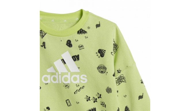 Children’s Tracksuit Adidas I Bluv Q3 Cset Green - 3-6 Months