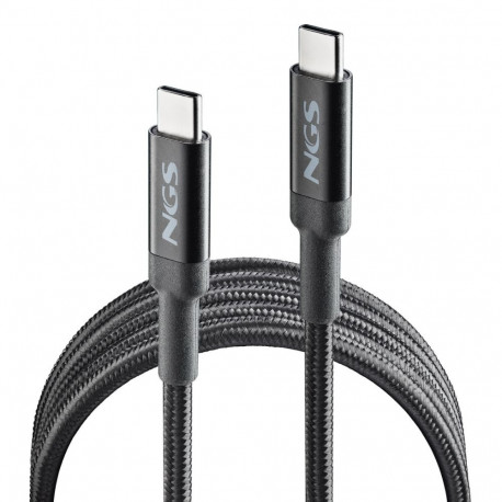 USB-C - USB-C Kaabel NGS KNOT100W-2 Must 2 m