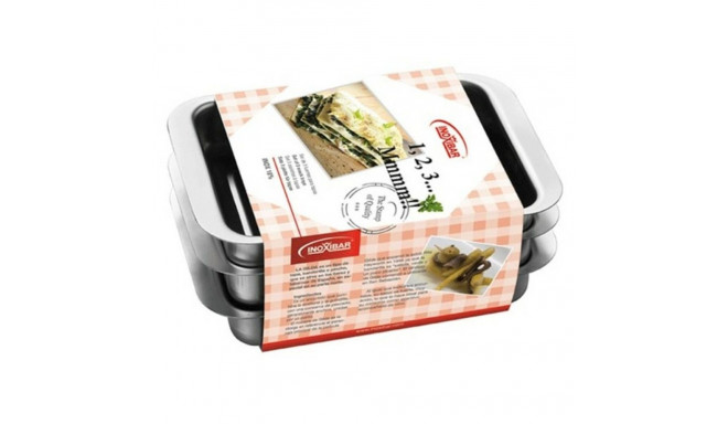 Kõrgete Äärtega Ahjupann Inoxibar Teras 18 x 13 cm (3 Ühikut)