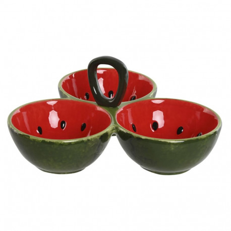 Snack Bowl Home ESPRIT Red Green Stoneware Watermelon 23 x 22 x 10,5 cm