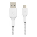 "Belkin USB-C/USB-A Kabel ummantelt, 1m, weiß" "Belkin USB-C/USB-A Kabel ummantelt, 1m, weiß"