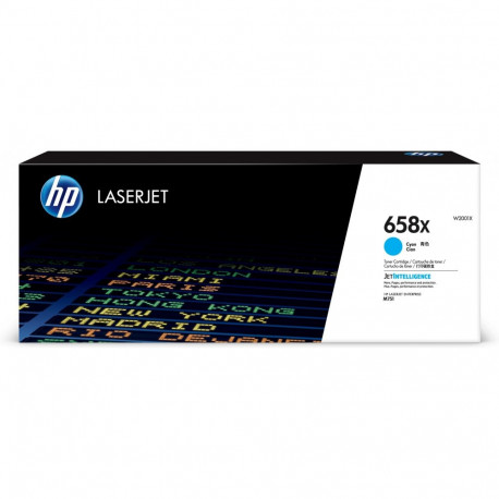 "HP 658X Cyan LaserJet Toner Cartridge"