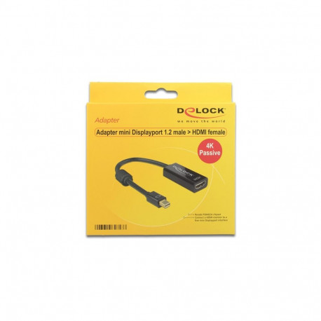 Delock mini DisplayPort 1.2 pistik - HDMI pesa must passiivne 4K adapterkaabel