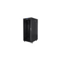 Lanberg Rack cabinet 19" free-standing 27U/800x1200 (flat pack) with glass door lCD, black | Lanberg Lanberg Rack cabinet 19" free-standing 27U/800x1200 (flat pack) with glass door lCD, black | Lanberg