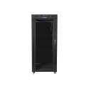 Lanberg Rack cabinet 19" free-standing 27U/600x800 (flat pack) with glass door lCD V2, black | Lanbe