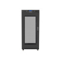 Lanberg Rack cabinet 19" free-standing 27U/600x800 (flat pack) with mesh door ICD V2, black | Lanber Lanberg Rack cabinet 19" free-standing 27U/600x800 (flat pack) with mesh door ICD V2, black | Lanber