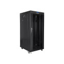 Lanberg Rack cabinet 19" free-standing 27U/600x800 (flat pack) with glass door lCD V2, black | Lanbe