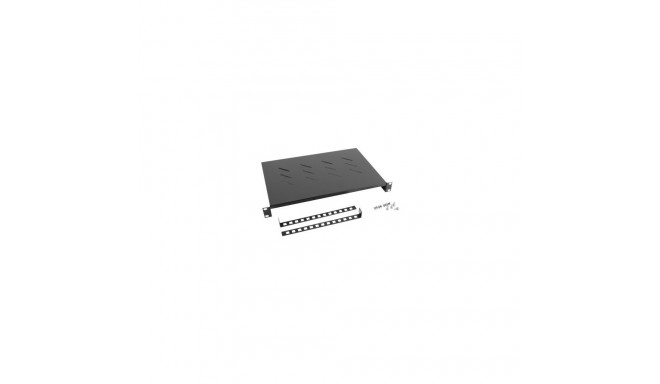 Lanberg 19" fixed shelf 1U/483x300mm, max load capacity up to 25kg | AK-1004-B | Black