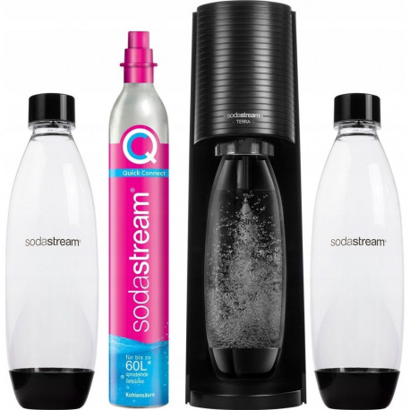 Sodastream Terra karbonisaator + 2 pudelit + gaas must