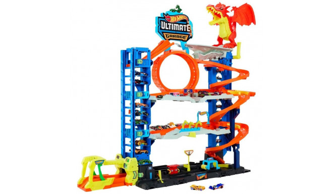 Hot Wheels City - Mega Garaaž Draakoni Rünnak + 2 Autot (HKX48)