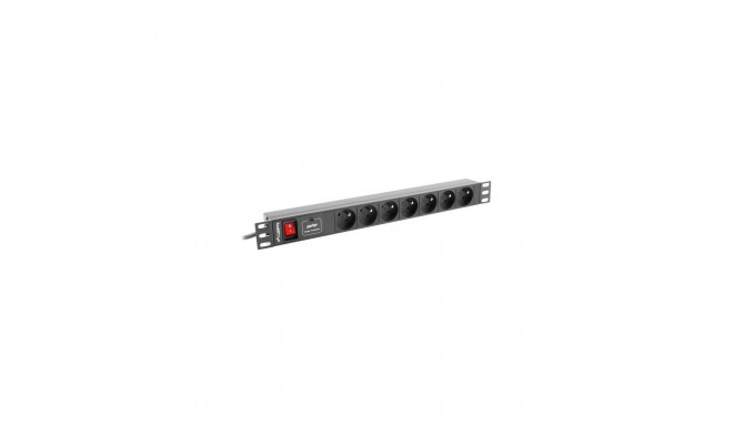 Lanberg Power strip PDU 19" 1U 7x 230V PL 2m (PDU-07E-0200-BK)