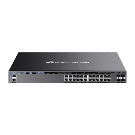TP-Link Omada 24-portiline gigabitne virnastatav L3 hallatav PoE+ lüliti 4 10G pesaga