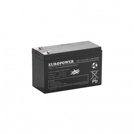 EUROPOWER AGM-aku EPL seeria 12V 7.2Ah T1