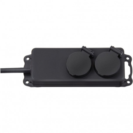 Outdoor-Steckdosenleiste IP44, 2-fach (schwarz, 2 Meter)