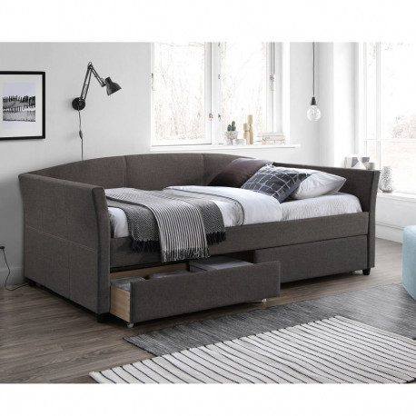 Bed GENESIS 90x200cm, with mattress HARMONY DELUX, brownish grey