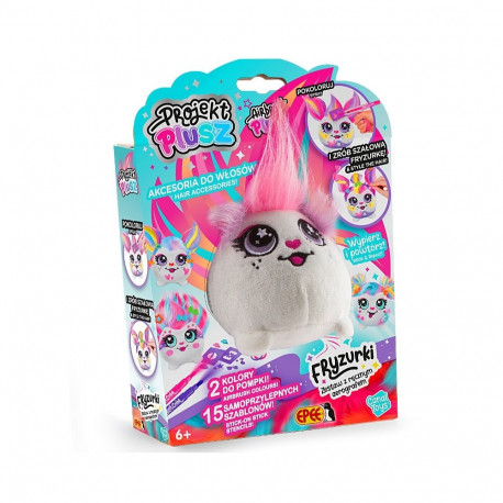 Maskotka projekt plusz fryzurki - zestaw z ręcznym aerografem różyczka