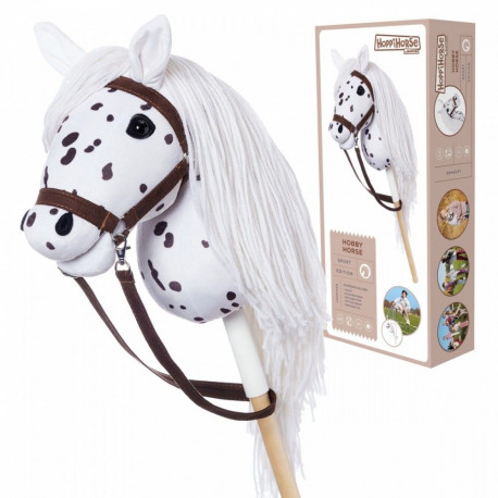 Hoppihorse kepphobu A3 leopard-mustriga, valge