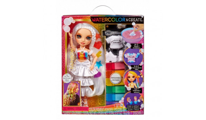 Lalka rainbow high watercolor & create, pruunide silmadega