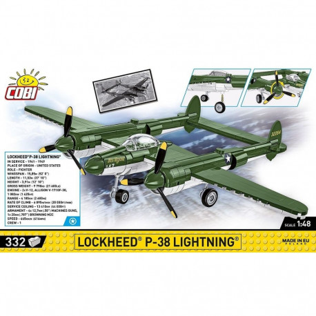 Klocki lockheed p-38 lightning 332 klocki