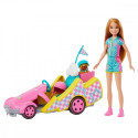Lalka barbie stacie i pojazd filmowy gokart