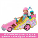 Lalka barbie stacie i pojazd filmowy gokart