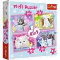 Puzzle 4w1 lõbusad kassid
