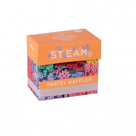 Klocki konstrukcyjne waffle mini pastel 300 elementów
