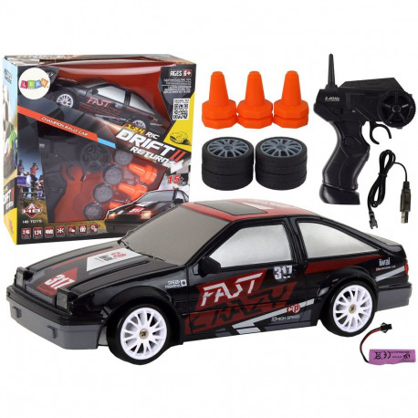 Sportauto kaugjuhitav R/C 1:24 must vahetatavad rattad