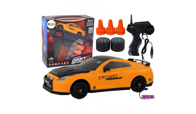 sportauto kaugjuhitav R/C 1:24 kollane vahetatavad rattad