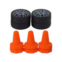 sportauto kaugjuhitav R/C 1:24 kollane vahetatavad rattad