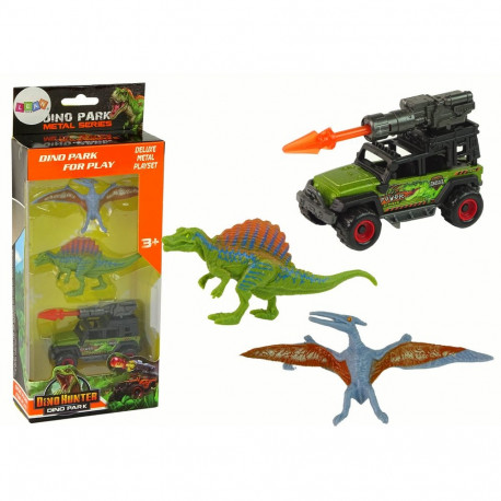 dinosaurused figuurid komplekt auto rakett oranž