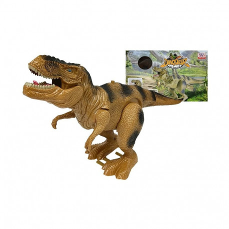 Dinozaur Tyranozaur Rex Na Baterie Brązowy
