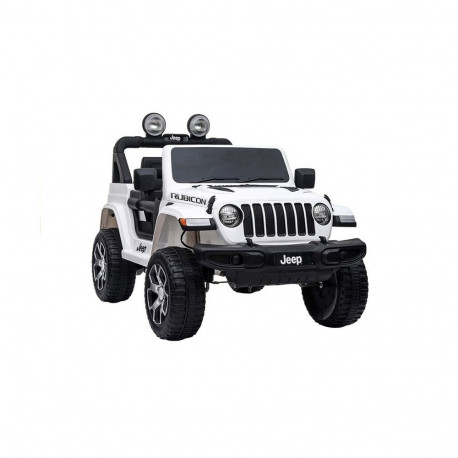 Jeep elektriline lasteauto Rubicon 4x4 LED-tuled MP3 kaugjuhtimispult, valge